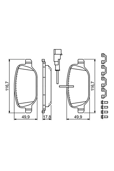 Bosch Brake Pad Set Disc Brake Alfa Romeo 4C