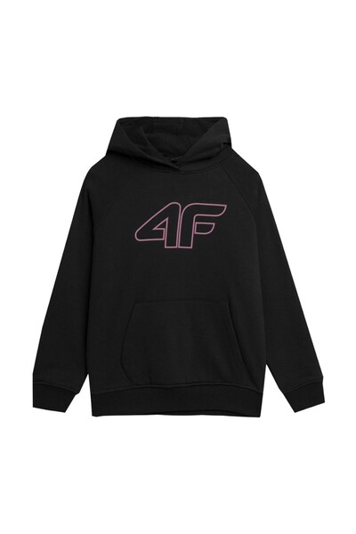 4F Girls' kangaroo sweatshirt black 146