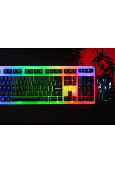 VERSALİTE Versatile Rgb Aydınlatmalı Kablolu Gaming Oyuncu Klavye Yüksek Hass...