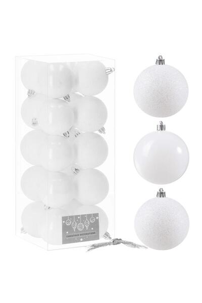 SERSIMO Christmas bauble set, 20 pieces, 6cm, pearl white