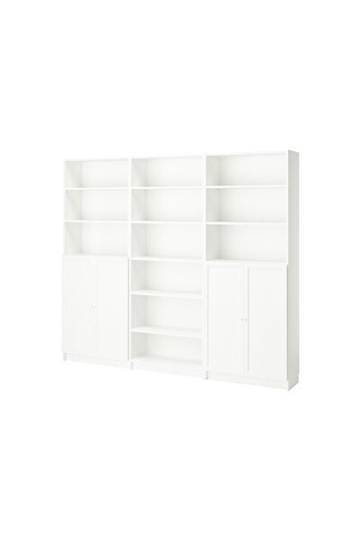 hobiurun Kapaklı kitaplık, beyaz, 240x30x202 cm