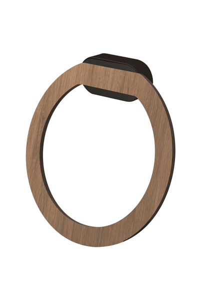 Other Suport rotund pentru prosoape Bergen, negru/lemn