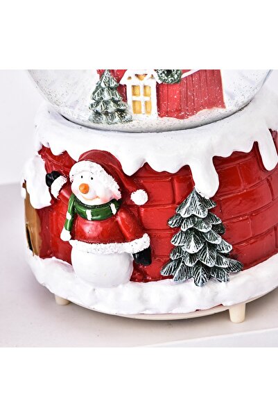 Flippy Flippy snow globe decoration, Santa Claus on the house, model 2, diameter 6.5 cm, multicolor