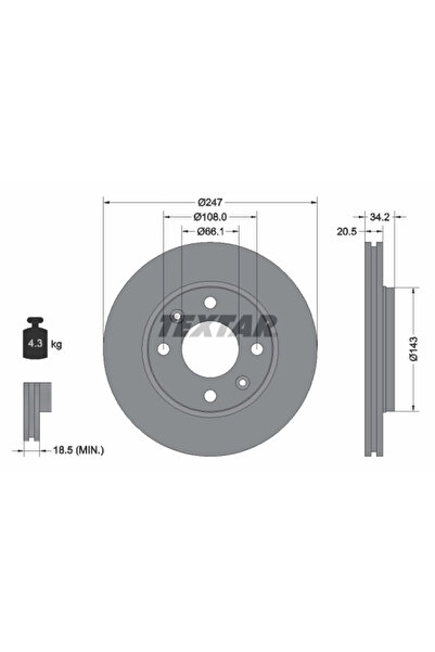 Krieger Set Discuri Frana Citroen Ax/Zx Peugeot 106 1/205 1/205 2 1984-2015