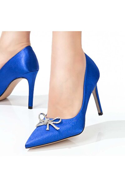 Modlet.ro Women's blue high heel shoes with metallic details MOD07902