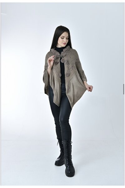 Ciciş Aksesuar PONPONLU PAMUK PANÇO SICAK TUTAN