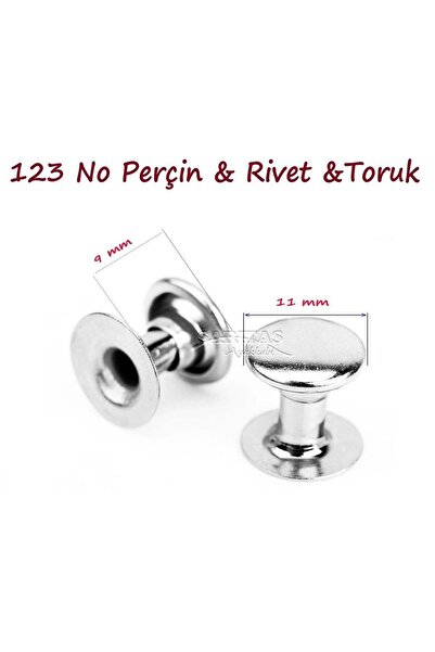 srtfootcare Perçin, Rivet, Toruk 123 no 11mm 30 Adet (Leathercraft, Deri Hobi) Antik Kahve