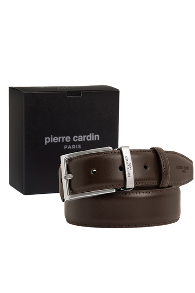Pierre Cardin حزام رجالي من الجلد البني (العرض 3.5 سم) PCK02209KV3K