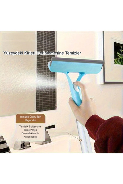 Yenimiyeni 4 ü 1 Arada Çift Taraflı Kazıyıcılı Spreyli Cam Silme ve Fırça Apratı