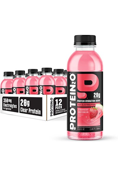 Protein2o ماء غني بالبروتين مع الإلكتروليتات، بنكهة الفراولة والبطيخ، 500 مل،...