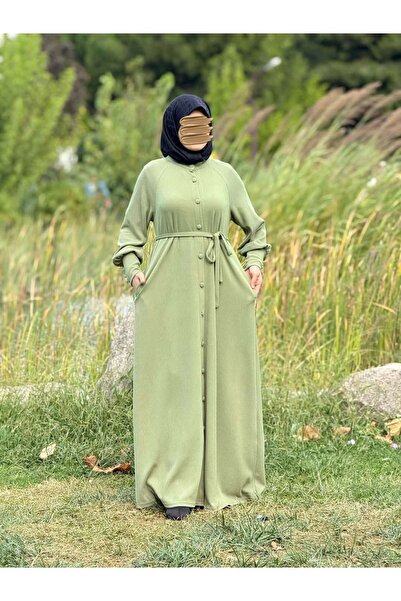 Nissra Ankanoor Raglan Sleeve Covered Button Knitted Ferace Anka255107