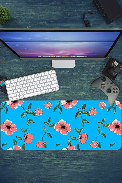urzuva Blossom Sky Gaming Oyuncu MousePad 80x30 cm 3mm Mouse pad, Masaüstü Mat