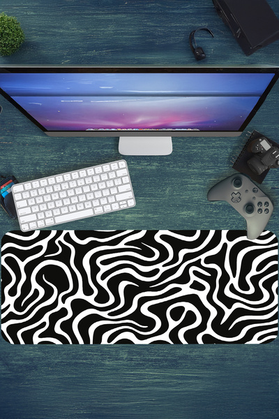 urzuva Zebra Drift Gaming Oyuncu MousePad 80x30 cm 3mm Mouse pad, Masaüstü Mat
