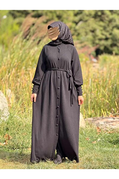 Nissra Ankanoor Raglan Sleeve Covered Button Knitted Ferace Anka255107