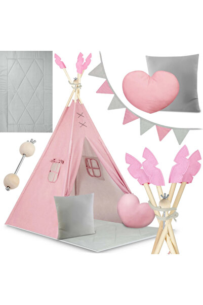 NUKIDO Cort de joaca pentru copii Roz 116x116x165 cm,stil Montessori,cadru di...