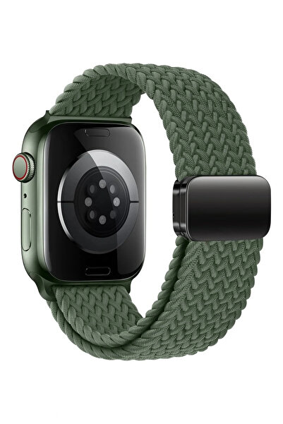 Lopard Apple Watch 10-11 46mm Krd-134 Örgü Tasarımlı Hasır Kordon Strap Kayış