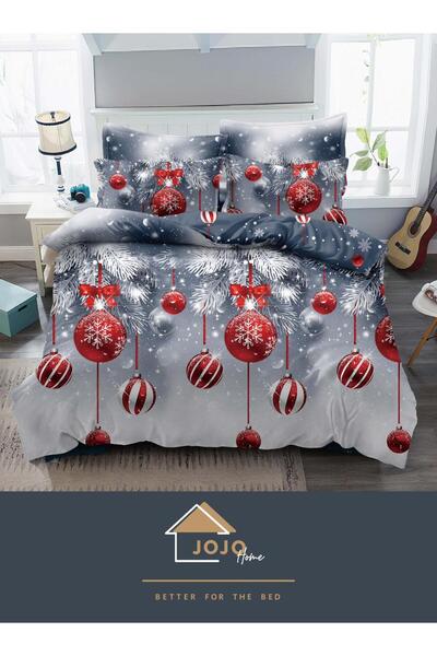 JOJO HOME Bedding set, Christmas Edition, Jojo Home, 155x230cm, 4 pieces, Grey, Globes
