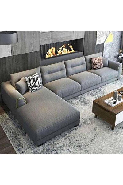 HOME HOUSE أريكة زاوية 300x170x85x85 سم - رمادي