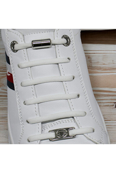 Crisalida Set de 2 șireturi rotunde elastice și reglabile 0,5 x 100 cm, Albe