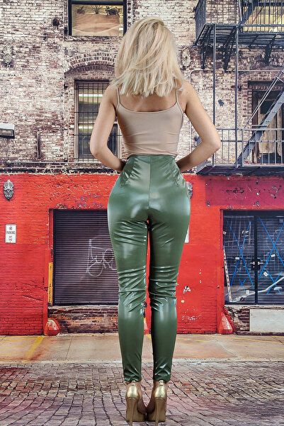 WildFashion Shiny vinyl pants with multiple zipper openings F749-12