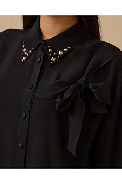 SCL Stone Embroidered Shirt with Tie Detail