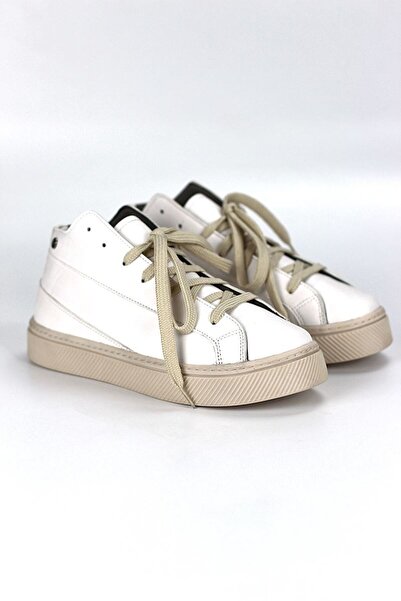 Gökhan Talay Дамски кецове с връзки от бяла кожа Cypress