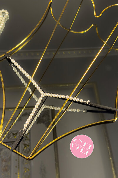 G&H UNDERWEAR Black Full Pearl String