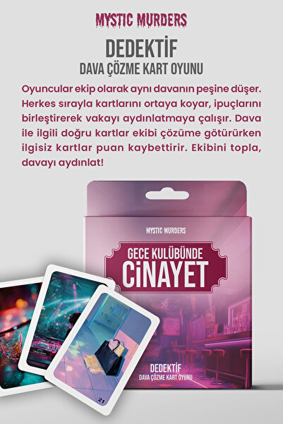 Planet Butik Mystic Murders Dedektif Kart Oyunu - Gece Kulübünde Cinayet
