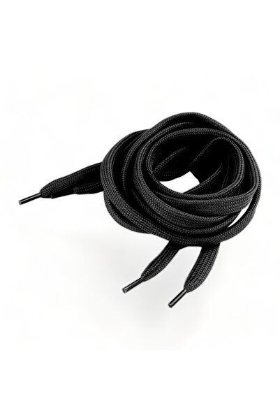 Crisalida Flat polyester shoelaces for shoes / sweatshirts 130 cm, Black