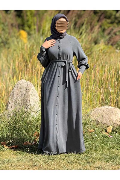 Nissra Ankanoor Raglan Sleeve Covered Button Knitted Ferace Anka255107