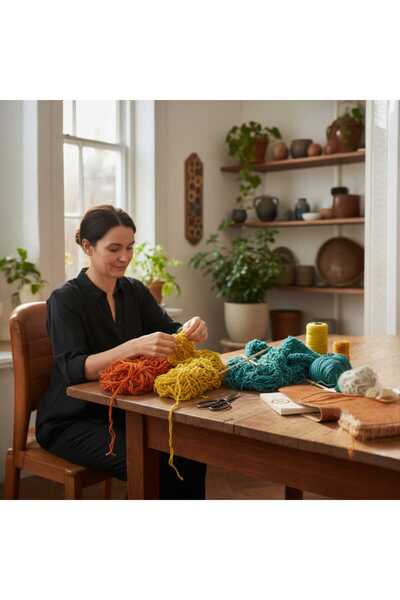 WOODMEN خيوط صوف مصنوعة يدويًا مصبوغة بطلاء طبيعي عتيق، خيوط نسج السجاد، خيوط...