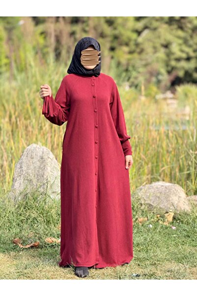 Nissra Reglan Sleeve Covered Button Knitted Ferace Anka255107