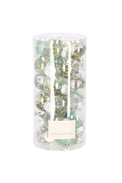 SERSIMO Set unic de globuri de Crăciun, 24 piese, 5 cm, transparente și verzi