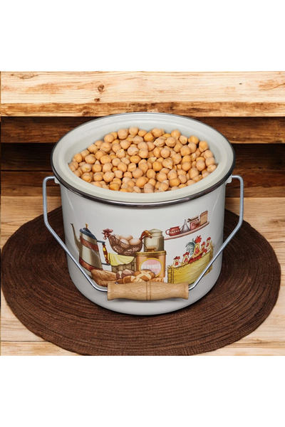 emaye market Enameled Potato Onion Bucket Bakraç Yogurt Pot (24 Cm10Lt) (26Cm13Lt)(28cm16 Lt) Set of 3