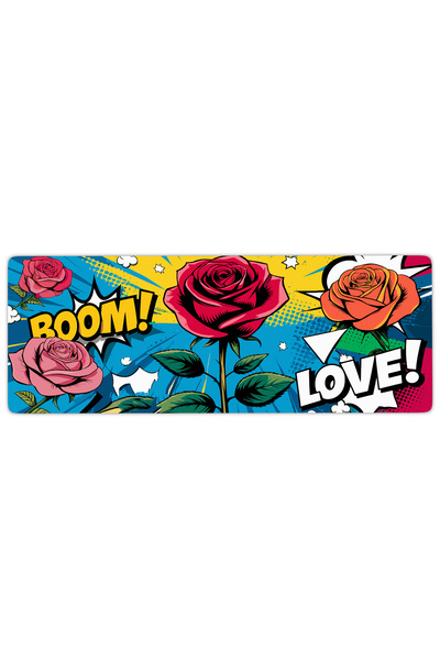 urzuva Boom & Blossom Gaming Oyuncu MousePad 80x30 cm 3mm Mouse pad, Masaüstü Mat
