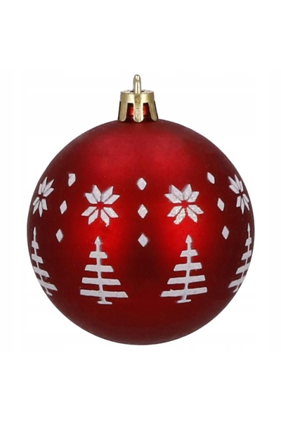 SERSIMO Christmas bauble set with holiday patterns, 30 pieces, 5cm, white and red