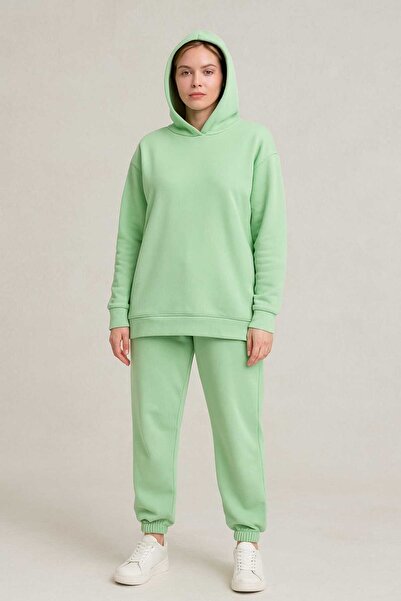 MAY MARA Голям размер, 3-реден, 2-компонентен суитшърт с качулка, дълги страни и цепки