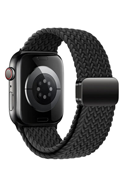 Lopard Apple Watch 10-11 46mm Krd-134 Örgü Tasarımlı Hasır Kordon Strap Kayış