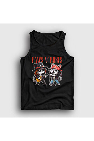 Presmono Unisex Black Paws N' Roses Guns N' Roses Cat Catman Tank Top 578968Tt
