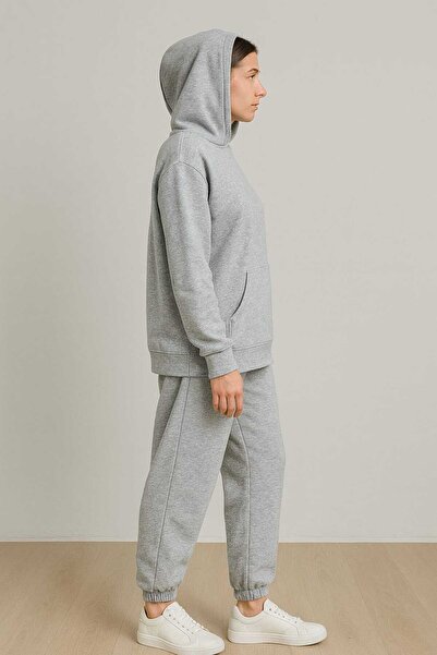 MAY MARA Голям размер, 3-реден, 2-компонентен суитшърт с качулка, дълги страни и цепки