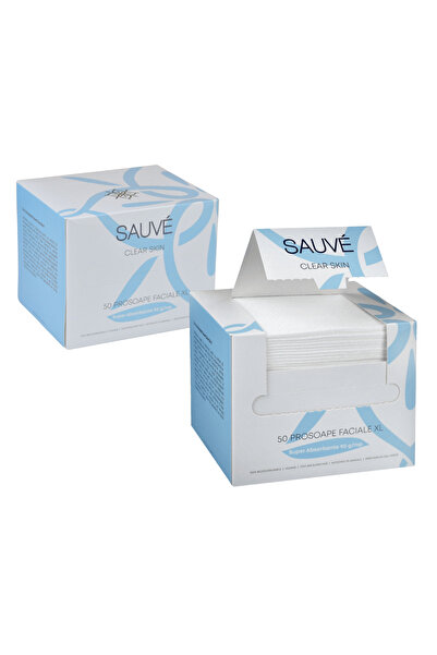 Sauvé Prosoape faciale Clear Skin super absorbante de unică folosință din viscoză XL