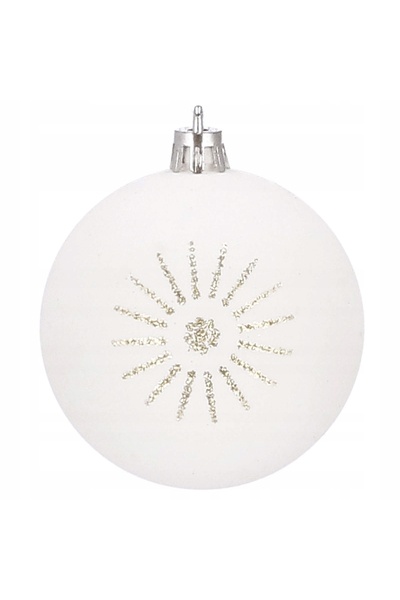 SERSIMO Christmas bauble set with holiday patterns, 30 pieces, 7cm, white gold