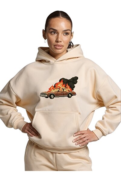 ArtYus Unisex Car Pixel Color Personalizat cu imprimeu Bumbac supradimensiona...