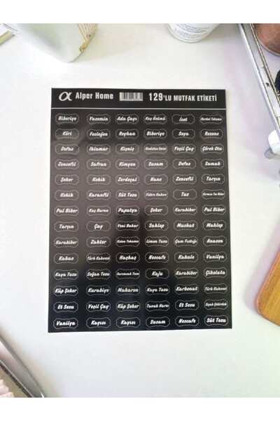 GLRHOME 129'lu baharat etiketi sticker