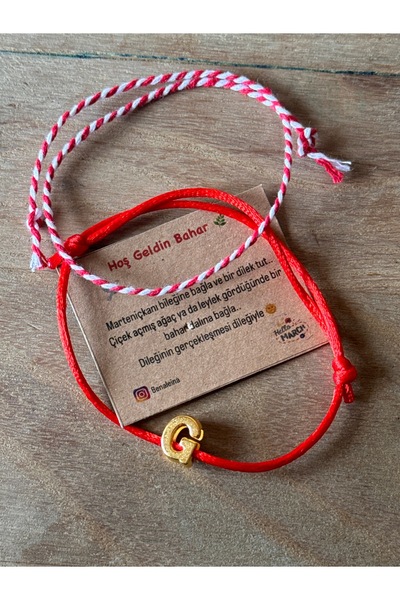 Ben Aleina Harfli Kırmızı Bileklik & Marteriçka Bileklik