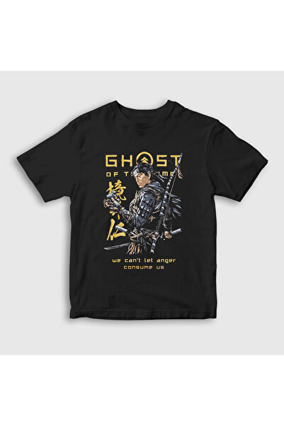 Presmono تي شيرت أسود للأطفال من الجنسين من Anger Ghost Of Tsushima 576411tt