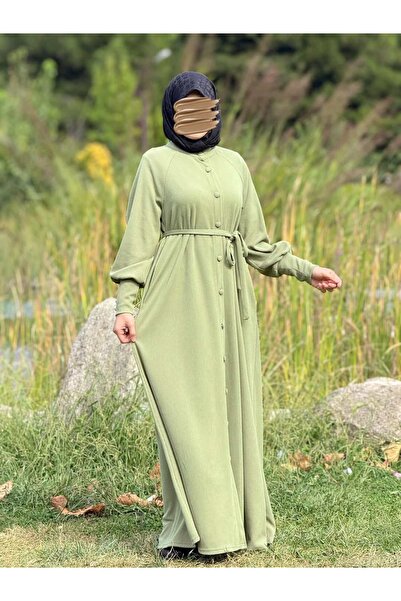 Nissra Ankanoor Raglan Sleeve Covered Button Knitted Ferace Anka255107