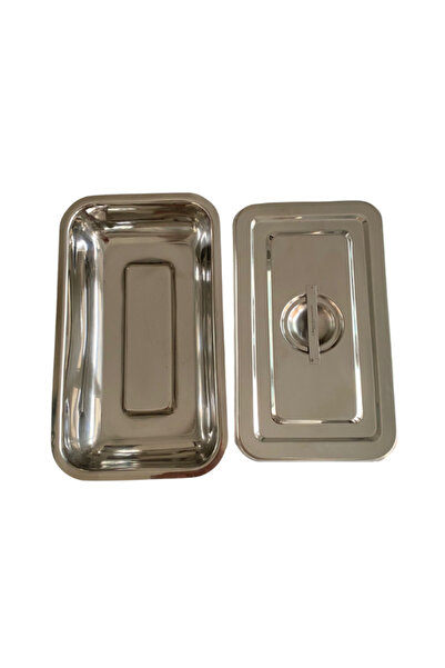 Ditok Dental Büyük Metal Küvet - Kapaklı ( Paslanmaz Çelik ) 24x14