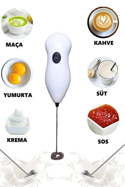 Panayır Home Pilli Mini Mixer Kahve Süt Köpürtücü Karıştırıcı Cappuccino Mixer
