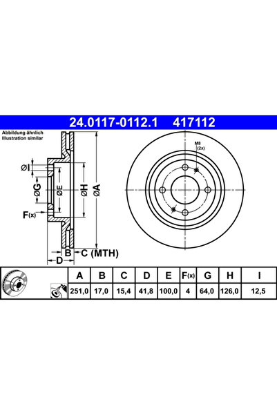 Ate Disc Frana Mitsubishi Mirage / Space Star 6/Mirage 6 Limuzina